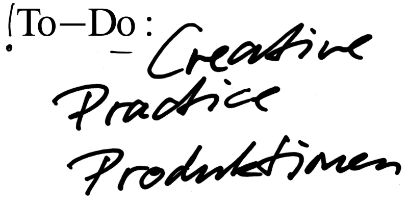 Bild aus der Bildwelt für die Diplomveranstaltungen 24: weiss mit schwarzer Schrift TO – Do : Creative Practice Produktionen